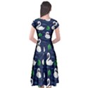 Swan Pattern Elegant Design Cap Sleeve Wrap Front Dress View2