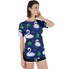 Swan Pattern Elegant Design Perpetual Short Sleeve T-shirt by Bangk1t