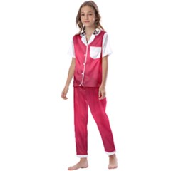 Amaranth Turbulance Cameurut Kids  Satin Short Sleeve Pajamas Set by imanmulyana