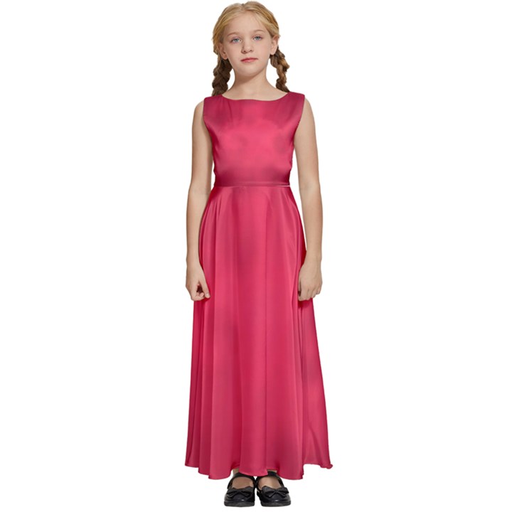 Amaranth Turbulance CAMEURUT Kids  Satin Sleeveless Maxi Dress