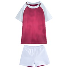 Amaranth Turbulance Cameurut Kids  Swim Tee And Shorts Set by imanmulyana