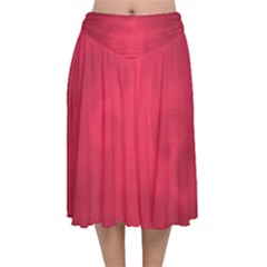 Amaranth Turbulance Cameurut Velvet Flared Midi Skirt