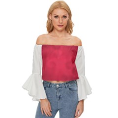 Amaranth Turbulance Cameurut Off Shoulder Flutter Bell Sleeve Top