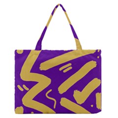 Tribal Gold And Purple Zipper Medium Tote Bag by Khoncepts