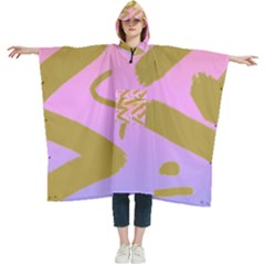 Tribal Gold And Yellow, Pink And Purple Ombre  Women s Hooded Rain Ponchos by Khoncepts