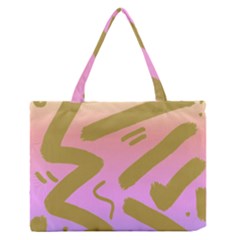 Tribal Gold And Yellow, Pink And Purple Ombre  Zipper Medium Tote Bag by Khoncepts