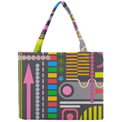 Pattern Geometric Abstract Colorful Arrows Lines Circles Triangles Mini Tote Bag by Bangk1t