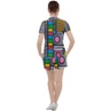 Pattern Geometric Abstract Colorful Arrows Lines Circles Triangles Women s Tee and Shorts Set View2