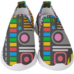 Pattern Geometric Abstract Colorful Arrows Lines Circles Triangles Kids  Slip On Sneakers by Bangk1t