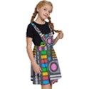 Pattern Geometric Abstract Colorful Arrows Lines Circles Triangles Kids  Apron Dress View3