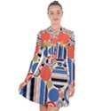 Geometric Abstract Pattern Colorful Flat Circles Decoration Long Sleeve Panel Dress View1