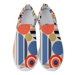 Geometric Abstract Pattern Colorful Flat Circles Decoration Women s Slip On Sneakers by Bangk1t