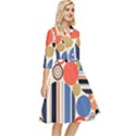 Geometric Abstract Pattern Colorful Flat Circles Decoration Classy Knee Length Dress View2