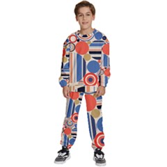 Geometric Abstract Pattern Colorful Flat Circles Decoration Kids  Sweatshirt Set by Bangk1t