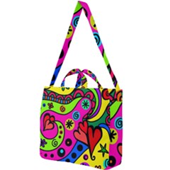 Seamless Doodle Square Shoulder Tote Bag