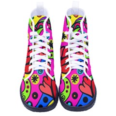 Seamless Doodle Men s High-top Canvas Sneakers by Bangk1t