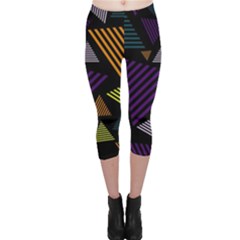 Abstract Pattern Design Various Striped Triangles Decoration Capri Leggings  by Bangk1t