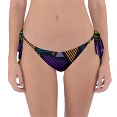 Abstract Pattern Design Various Striped Triangles Decoration Reversible Bikini Bottoms