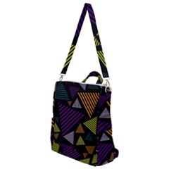 Abstract Pattern Design Various Striped Triangles Decoration Crossbody Backpack by Bangk1t