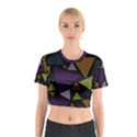 Abstract Pattern Design Various Striped Triangles Decoration Cotton Crop Top View1