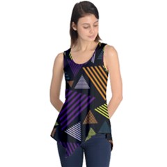 Abstract Pattern Design Various Striped Triangles Decoration Sleeveless Tunic by Bangk1t