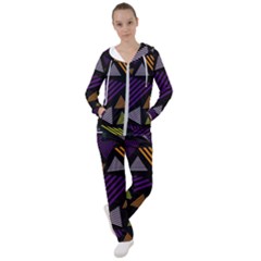 Abstract Pattern Design Various Striped Triangles Decoration Women s Tracksuit by Bangk1t