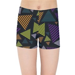 Abstract Pattern Design Various Striped Triangles Decoration Kids  Sports Shorts by Bangk1t