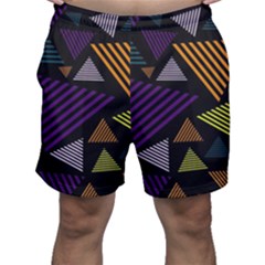 Abstract Pattern Design Various Striped Triangles Decoration Men s Shorts by Bangk1t