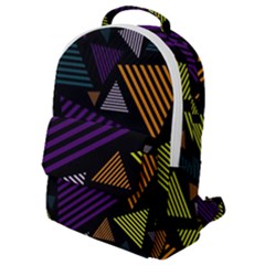 Abstract Pattern Design Various Striped Triangles Decoration Flap Pocket Backpack (small) by Bangk1t