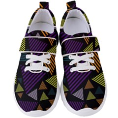 Abstract Pattern Design Various Striped Triangles Decoration Women s Velcro Strap Shoes by Bangk1t