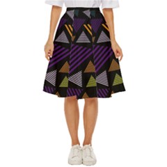 Abstract Pattern Design Various Striped Triangles Decoration Classic Short Skirt by Bangk1t