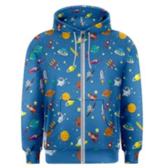 Space Rocket Solar System Pattern Men s Zipper Hoodie by Bangk1t