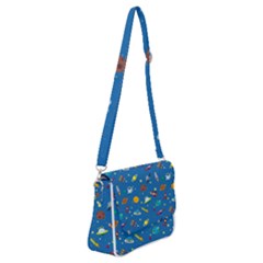 Space Rocket Solar System Pattern Shoulder Bag With Back Zipper by Bangk1t