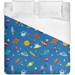 Space Rocket Solar System Pattern Duvet Cover (king Size) by Bangk1t