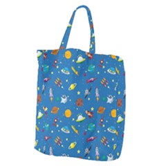 Space Rocket Solar System Pattern Giant Grocery Tote by Bangk1t