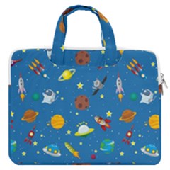 Space Rocket Solar System Pattern Macbook Pro 13  Double Pocket Laptop Bag by Bangk1t