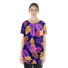 Tropical Pattern Skirt Hem Sports Top by Bangk1t