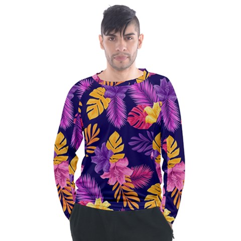 Tropical Pattern Men s Long Sleeve Raglan Tee by Bangk1t