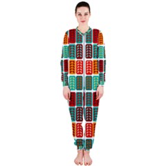 Bricks Abstract Seamless Pattern Onepiece Jumpsuit (ladies) by Bangk1t