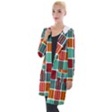 Bricks Abstract Seamless Pattern Hooded Pocket Cardigan View1