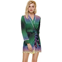 Abstract Patterns Long Sleeve Satin Robe by Bangk1t