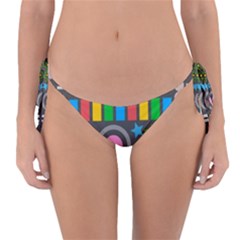 Pattern Geometric Abstract Colorful Arrow Line Circle Triangle Reversible Bikini Bottoms by Bangk1t