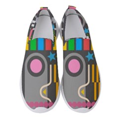 Pattern Geometric Abstract Colorful Arrow Line Circle Triangle Women s Slip On Sneakers by Bangk1t