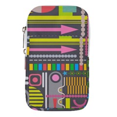 Pattern Geometric Abstract Colorful Arrow Line Circle Triangle Waist Pouch (small) by Bangk1t