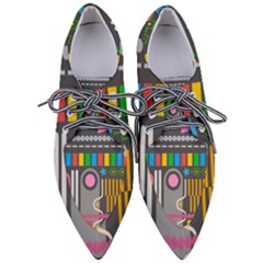 Pattern Geometric Abstract Colorful Arrow Line Circle Triangle Pointed Oxford Shoes by Bangk1t