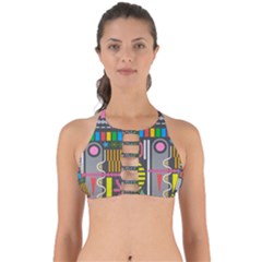 Pattern Geometric Abstract Colorful Arrow Line Circle Triangle Perfectly Cut Out Bikini Top by Bangk1t