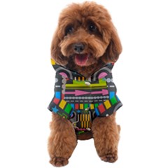 Pattern Geometric Abstract Colorful Arrow Line Circle Triangle Dog Coat by Bangk1t