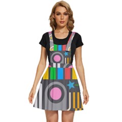 Pattern Geometric Abstract Colorful Arrow Line Circle Triangle Apron Dress by Bangk1t