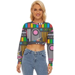 Pattern Geometric Abstract Colorful Arrow Line Circle Triangle Lightweight Long Sleeve Sweatshirt by Bangk1t