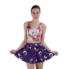 Eye Artwork Decor Eyes Pattern Purple Form Backgrounds Illustration Mini Skirt by Bangk1t